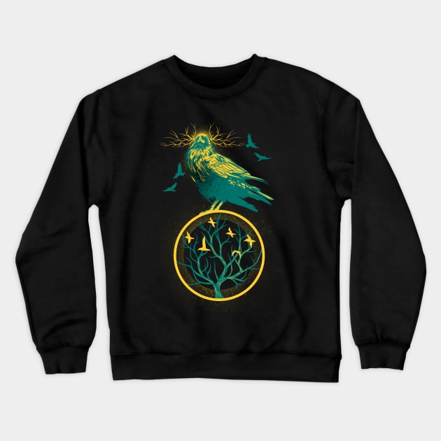 Raven Tree of Life Crewneck Sweatshirt by Manfish Inc.